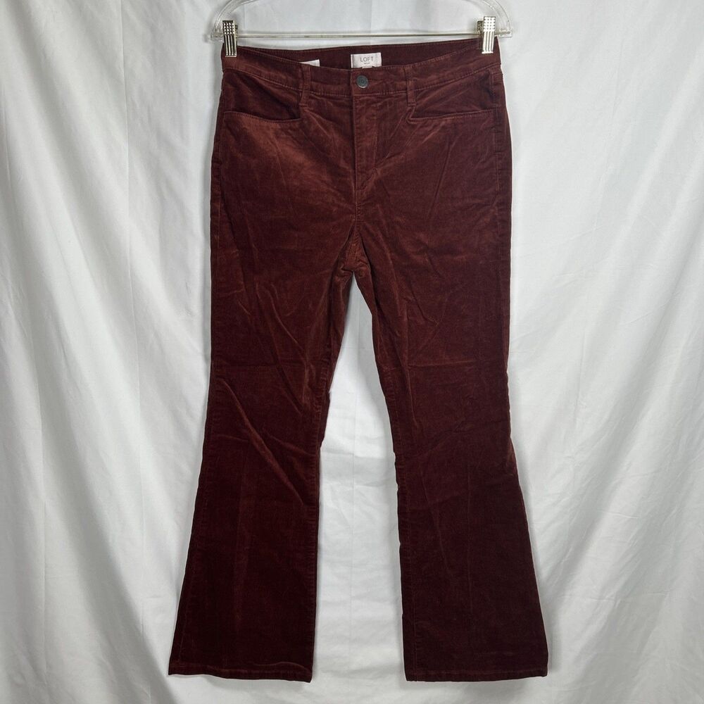 LOFT High Rise Bootcut Corduroy Pants Women’s Size 8 Brown Orange Spiced Cider